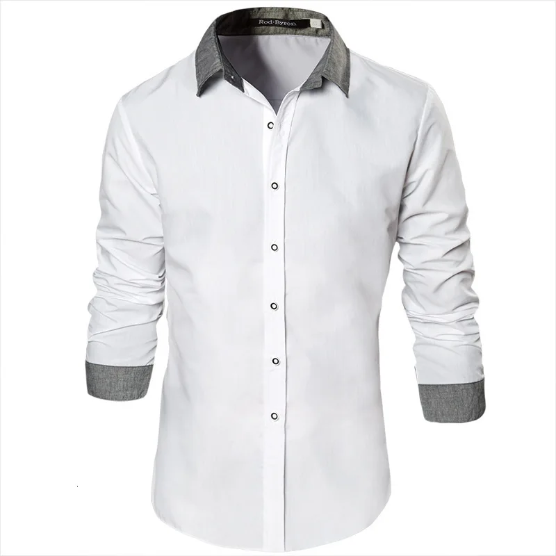 

Men Double-deck Lead Luxury Stylish Casual Dress Shirts Men's Leisure Spelling Color Long Sleeve Slim Casual Shirt