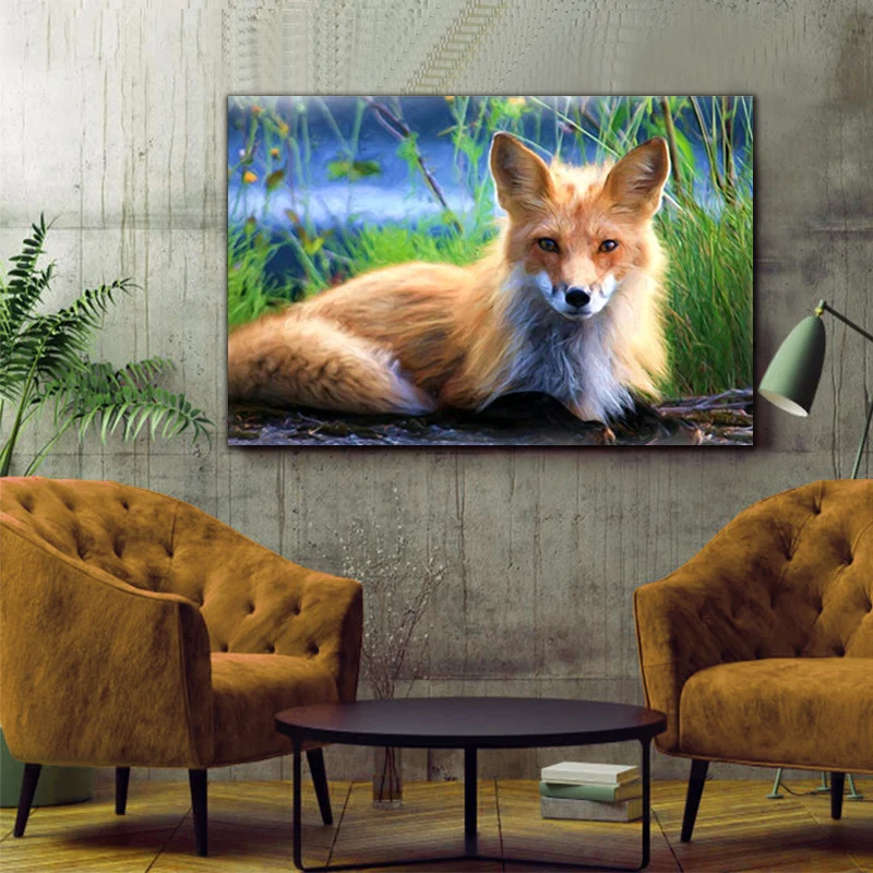 DIY картинки для раскраски по номерам изображение лисы рельефная живопись