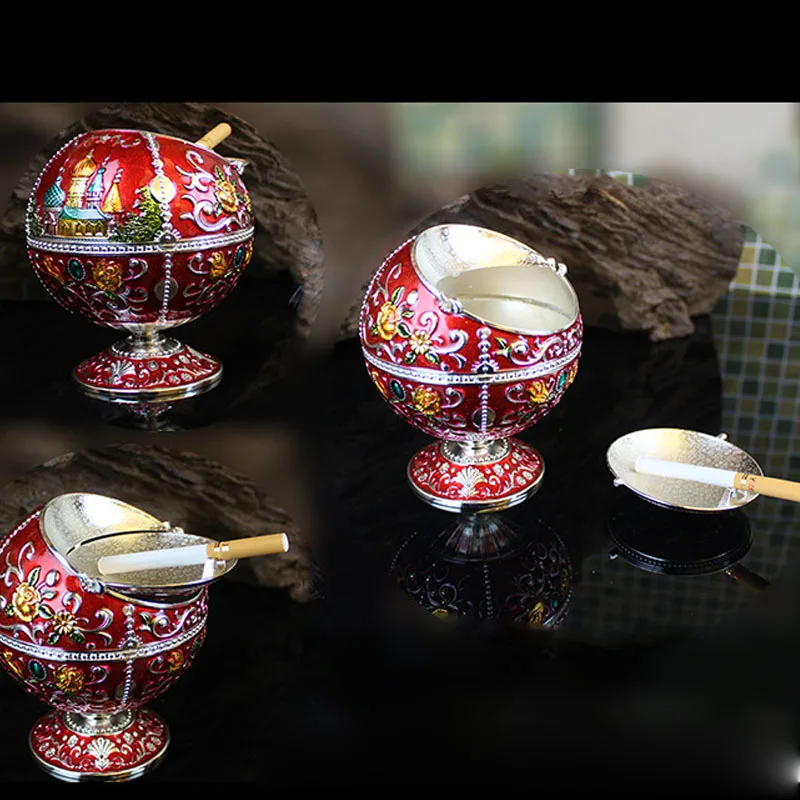 Европейский Креативный Металлический Глобус с крышкой пепельница бойфренд на