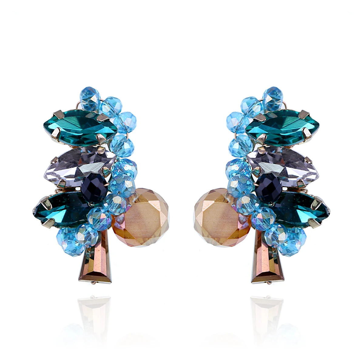 Женские серьги гвоздики в виде рождественской елки|Серьги-гвоздики| |