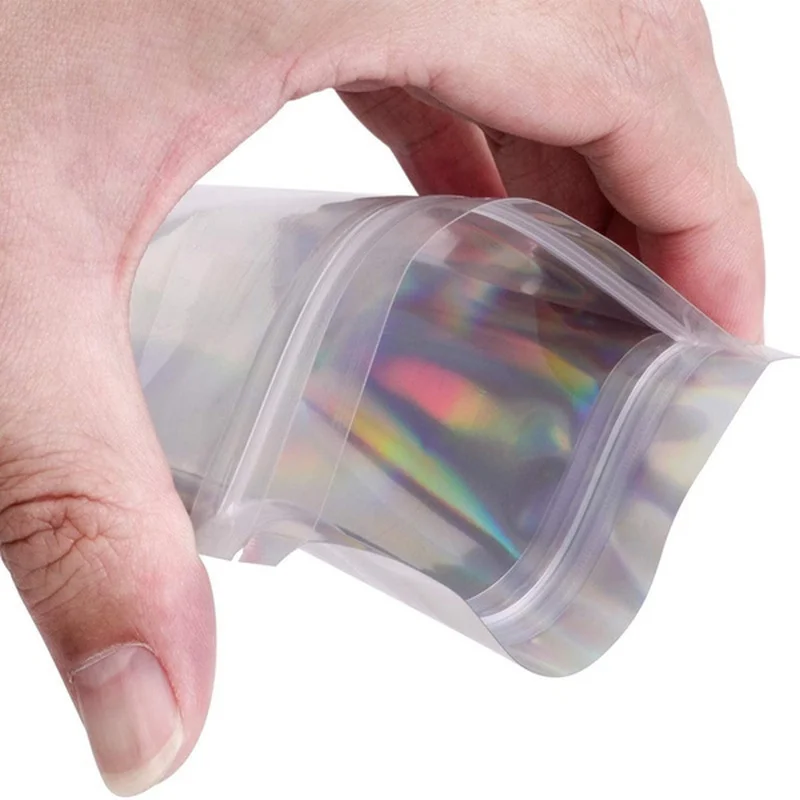 10 шт. многоразовые полупрозрачные голографические пакеты на молнии