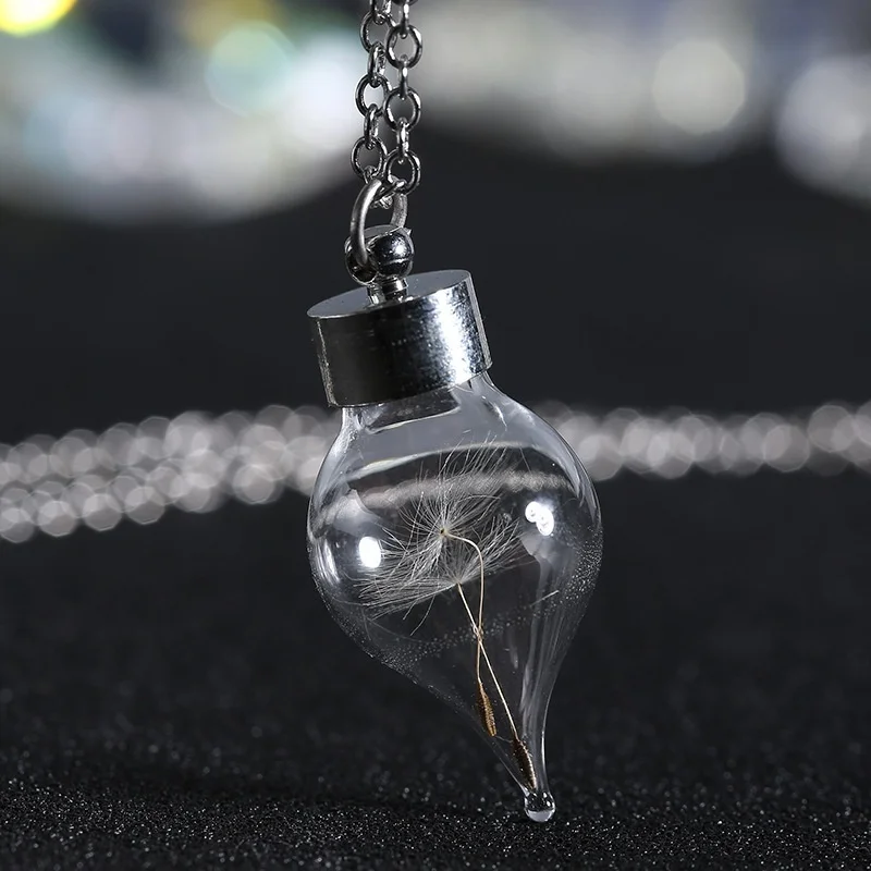 Ручной работы DIY Одуванчик ожерелье семена одуванчика ботанический кулон