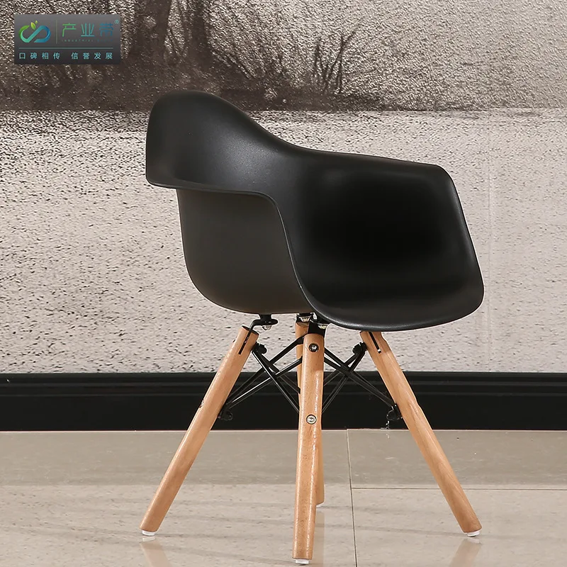Nordic children furniture kids stool plastic wood chair children toddler designer fashion Kids chair home furniture dropshipping - Цвет: black