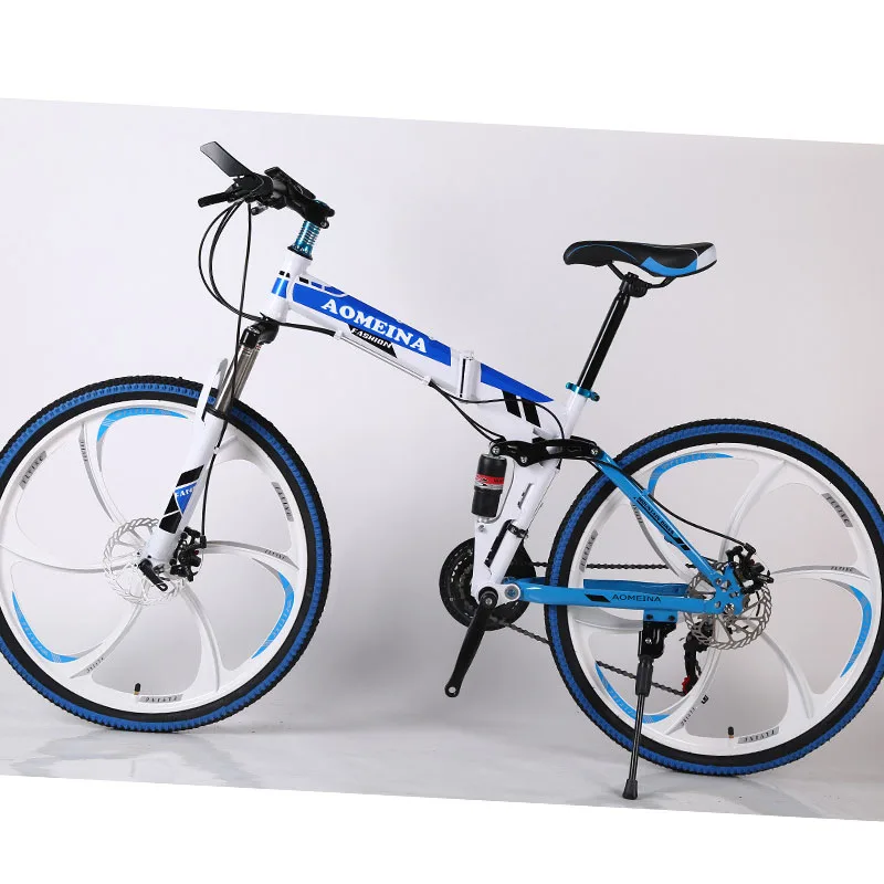 Складной горный велосипед для взрослых колеса 26 дюймов двойная амортизация