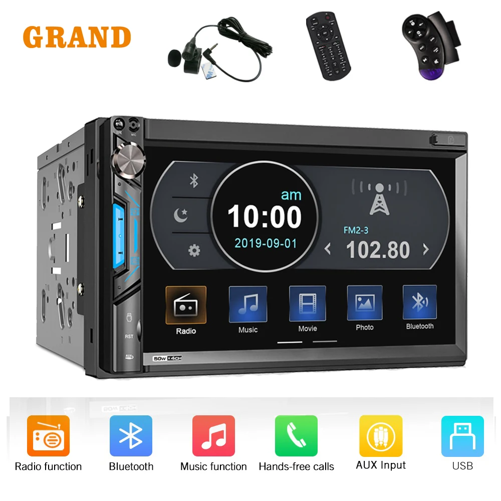 Автомагнитола GRAND 71BT 2 Din универсальный мультимедийный MP5 плеер 7 дюймов с USB Bluetooth