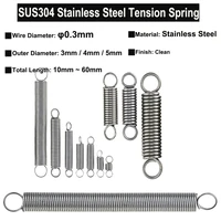 10pcs5pcs wire diameter 0 3mm od3mm5mm sus304 stainless steel tension spring hook cylindroid helical pullback extension coil