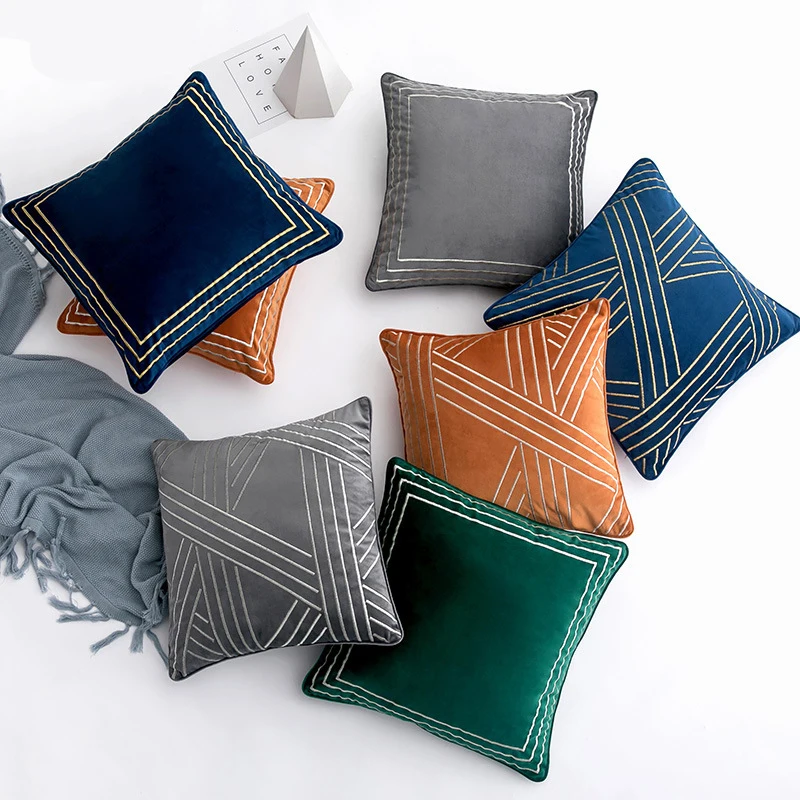 

Softness Throw Pillow Covers for Living Room Nordic Embroidery 45x45 Sofa Cushion Cover Green Pillow Case Home Decorative