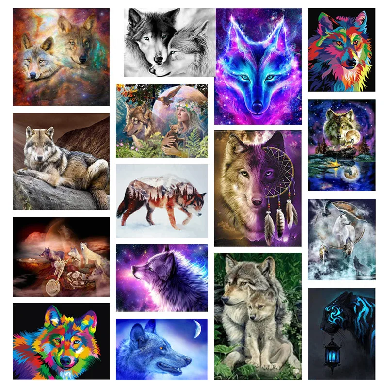 

Diamond Painting Embroidery 5d DIY Full Square Animals Wolf - Diamond Mosaic Diamond Painting Drill Home Decor Cross Stitch Gift