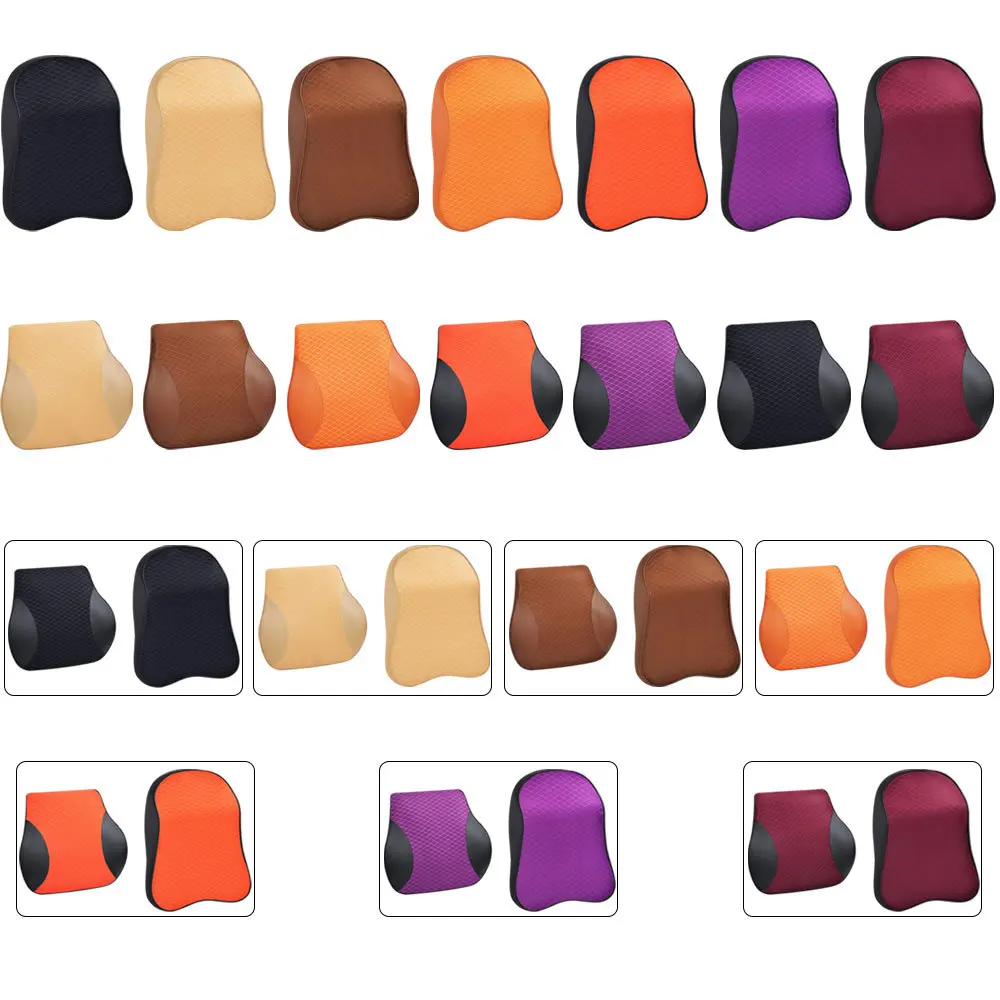 Автомобильная подушка для шеи 3D из пены с эффектом памяти искусственной кожи