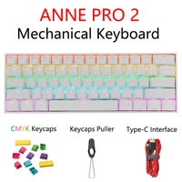 anne pro 2 bluetooth wirelesswired mechanical keyboard switch abs backlit keycap pc gaming accessories gateron 60hot swappable