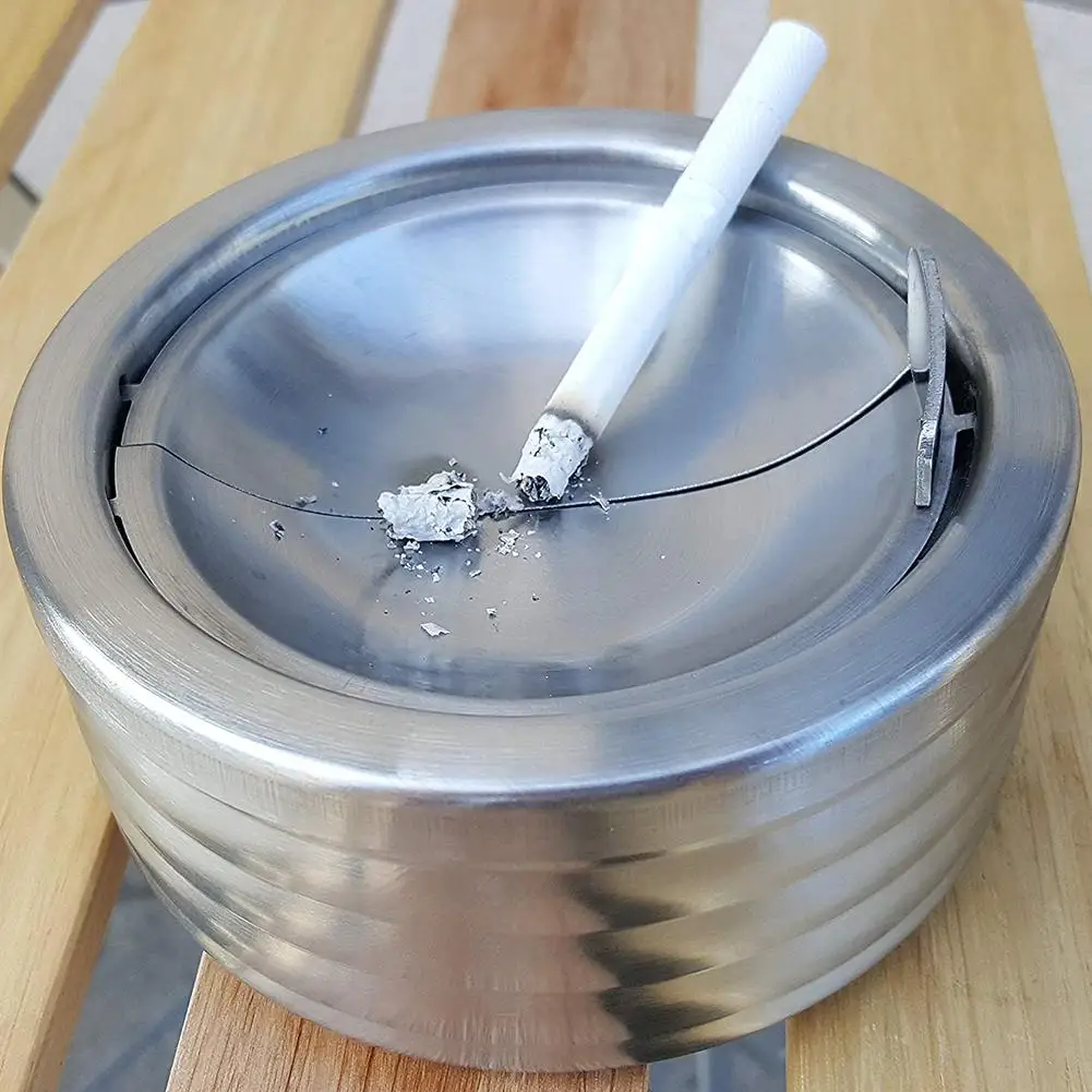 Горячая продажа пепельница из нержавеющей стали держатель для сигарет круглый