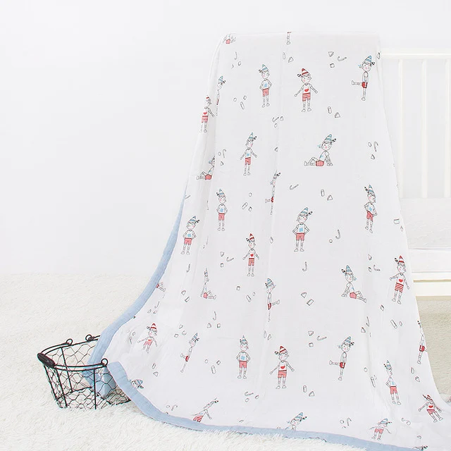 Мультяшное одеяло четыре слоя бамбука детское муслиновое дерево пеленание лучше
