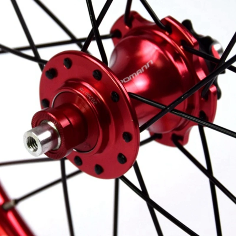 

SPOMANN 14-Inch Front Two Rear Four Palin Folding Bicycle V-Brake 9T Steel Tooth Single-Speed Wheel Set BMX Wheel Set