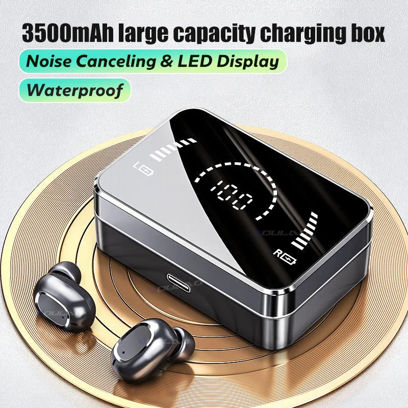 TWS 5 0 беспроводные наушники 3500 мА/ч зарядная коробка водонепроницаемые Bluetooth с