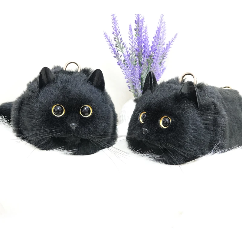 

Latest Hot Fashion Handwork Simulation Black Cat Party Bag Female Bag Creative Shoulder Purses And Women Handbags Gift For Girl