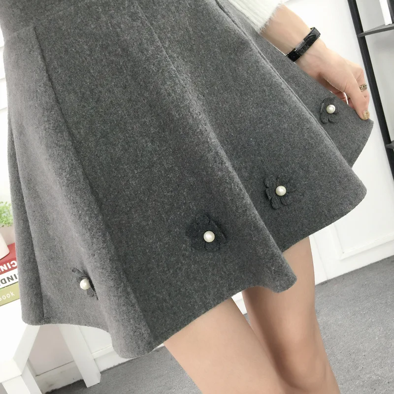 2018 осень зима корейский стиль плиссированная юбка плюс размер уличная Женская