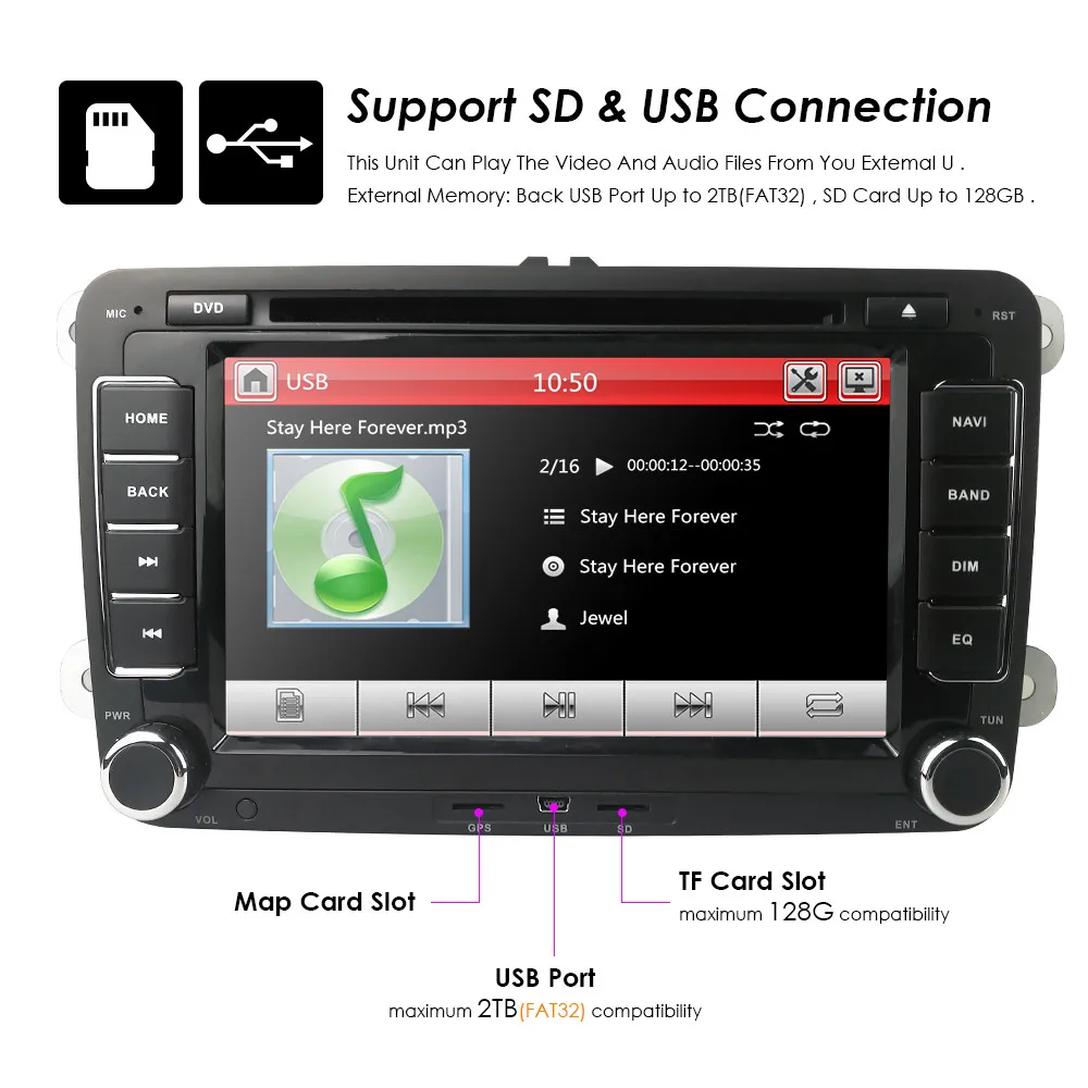 2 Din Автомобильный мультимедийный dvd плеер радио Doble Авторадио Gps для Volkswagen VW Passat POLO
