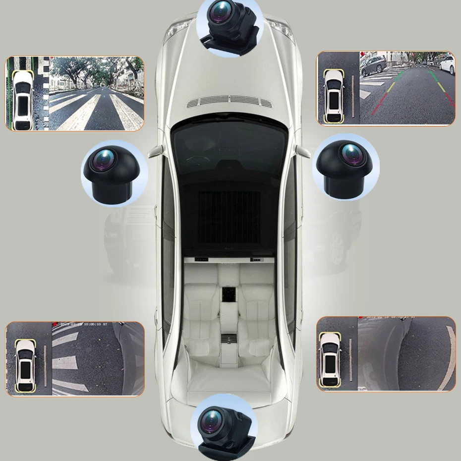 HD 3D 360 градусов Автомобильный вид птичий глаз 4-сторонняя Камера вождения для Android
