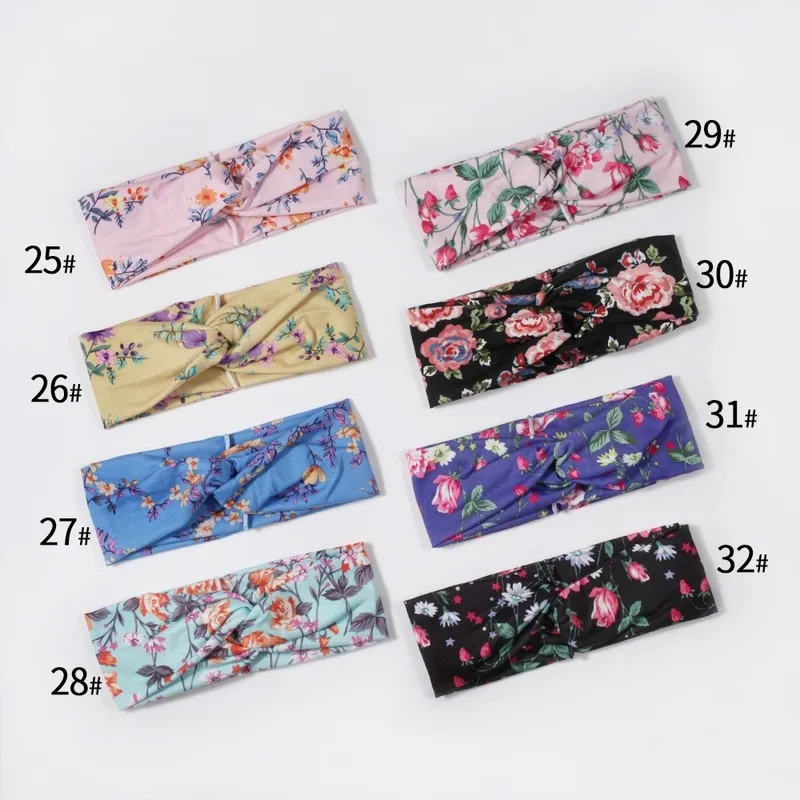 

Summer Bohemian Hair Bands Print Headbands Vintage Cross Turban Bandage Bandanas Fashion Women Girls Hair Accessories