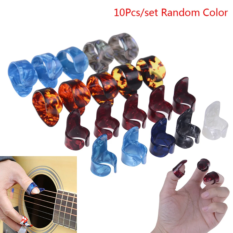 

10pcs Steel Finger Thumb/Index Guitar Picks Mediator Celluloid Thumbpick Fingerpicks Shell Plectrum Guitar Accessories