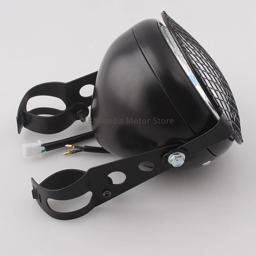 12V мотоциклетные Ретро черный галогенной лампы + MaskW кронштейн для CG125 GN125 CB200 CB400 CL