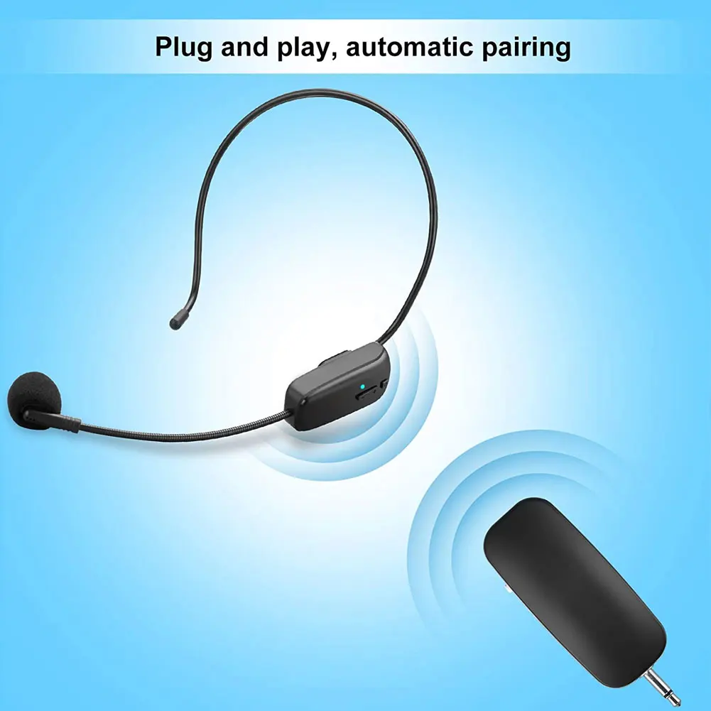 

UHF Headset Wireless Microphone With Receiver For Teaching Voice Amplifier Standard 3.5 To 6.35 Audio Converter For Speakers