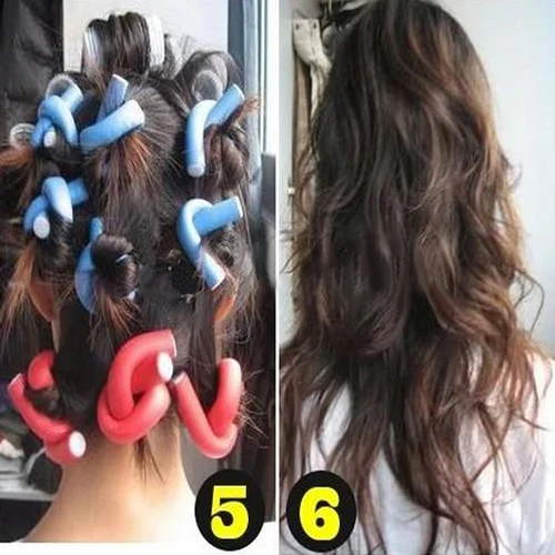 10Pcs Unisex Magic Hair Curler Sticks Soft Foam Bendy Twist DIY Hair Design Maker Curl Roller Spiral Curls Hair Styling DIY Tool images - 6
