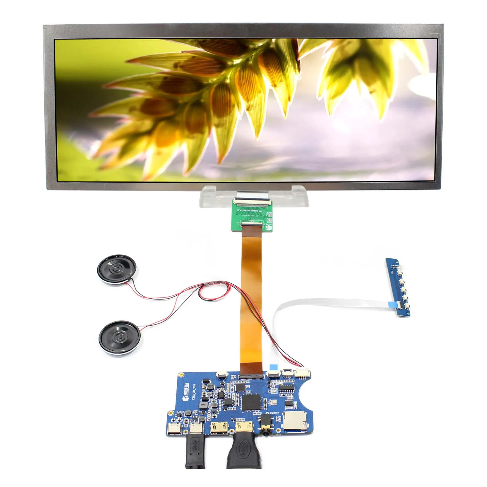 

12.3" HSD123KPW1-A30 1920X720 LCD Screen Contrast Ratio 1000:1 High Brightness LCD with Type C HD MI TF Card Controller Board