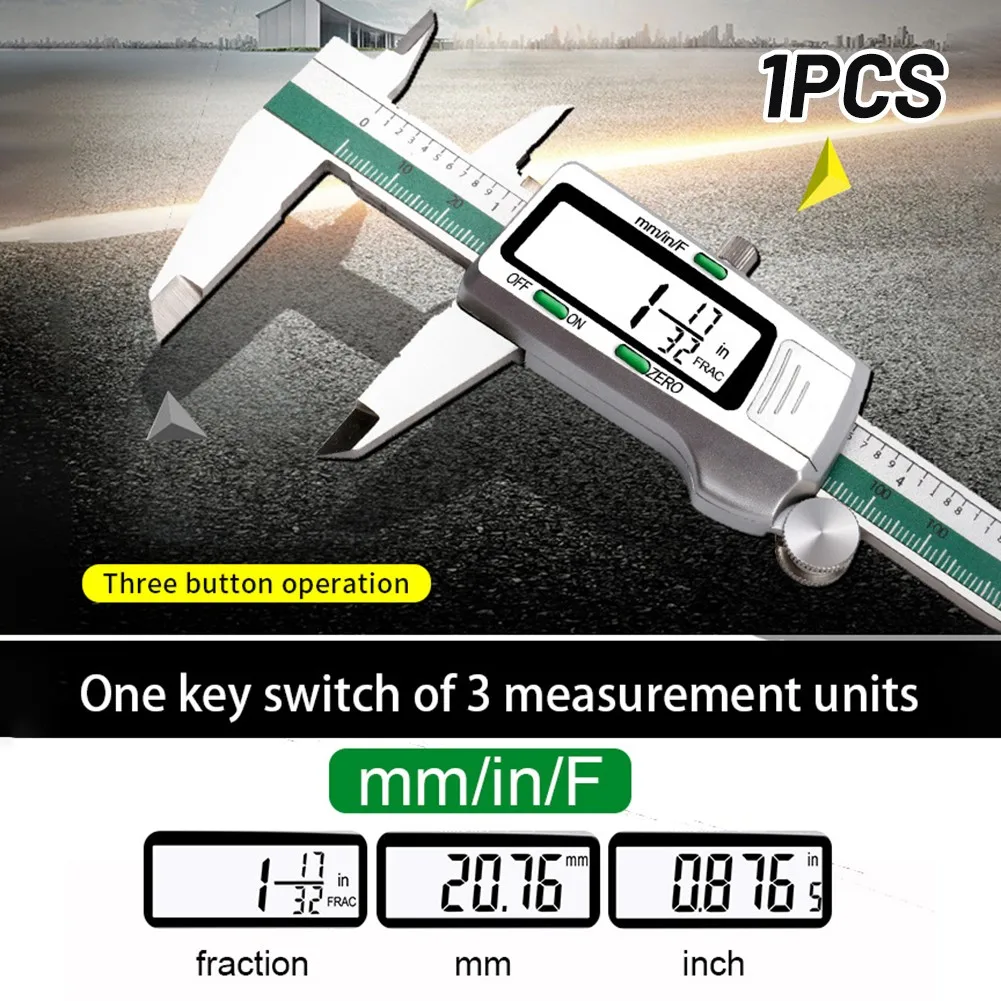 

Stainless Steel Digital Display Vernier Caliper 236mm Fraction/MM/Inch Tools Power Tools Metal Ruler