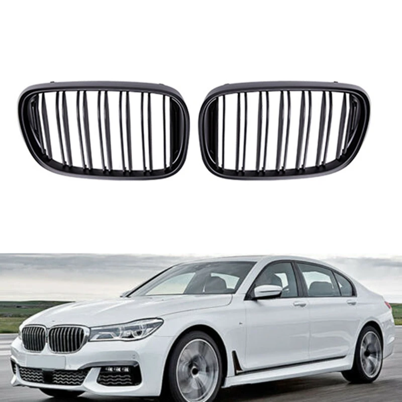 

Автомобильный матовый черный M двойной передний решетчатый гриль для BMW 7 серии G11 G12 16-19