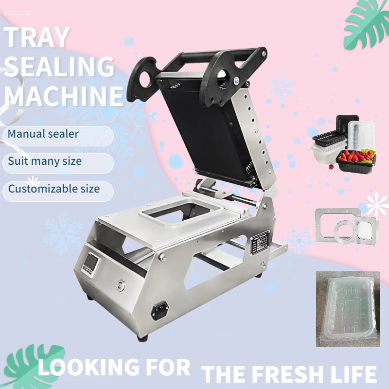 

Manual Tray Sealer Packaging machine Plastic Food Container Sealing Meal Table Top Heat Tray Small packing machine