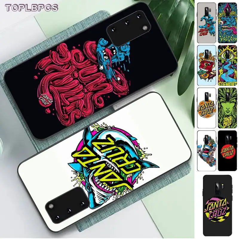 

TOPLBPCS Santa Cruz Skateboards Art black Phone Case Hull for Samsung S6 S10 5G S7 EDGE S8 S9 S10 S20 PLUS S10Lite