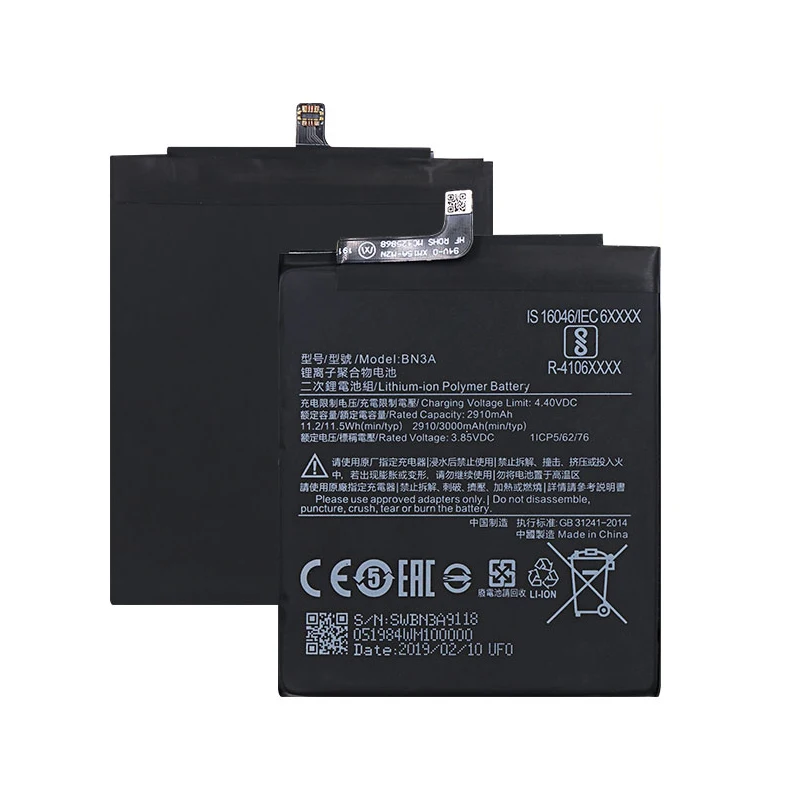 Оригинальный аккумулятор BN3A 3000 мАч для XiaoMi Redmi Go Batterie Bateria Аккумулятор батарея