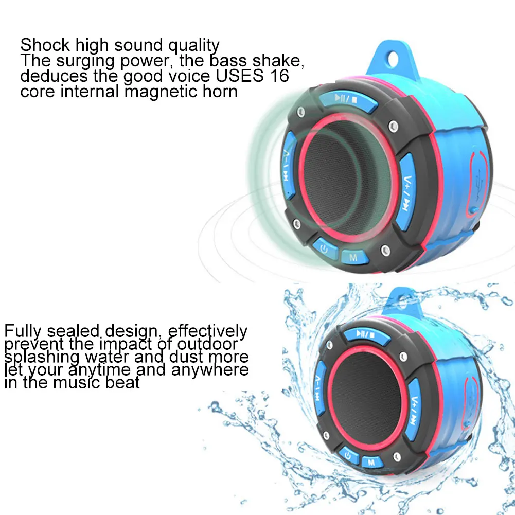 Мини беспроводной Bluetooth Динамик Hands Free водонепроницаемый автомобиль ванная