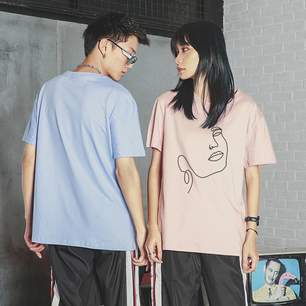 

Styles Fine Line Korean T Shirt Women Fashion T Shirts Short Sleeve Round Nack T Shirts Casual T-shirt Leisure Top Ladies