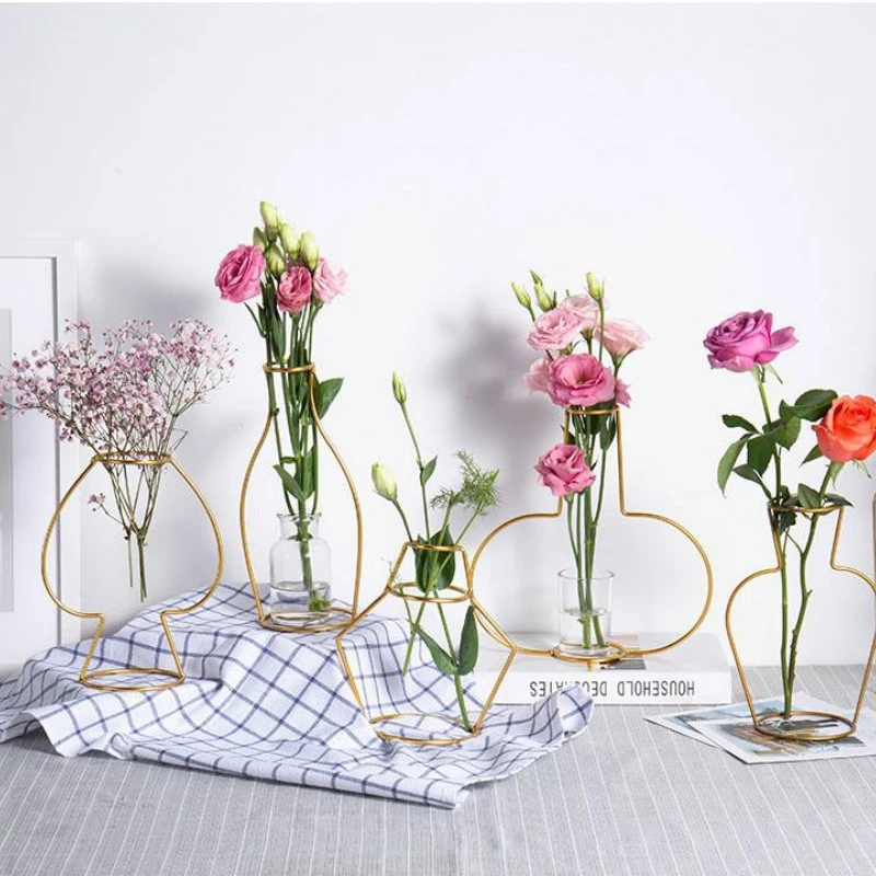 2020 Ретро ваза железные цветы вазы золотые металлические для цветов