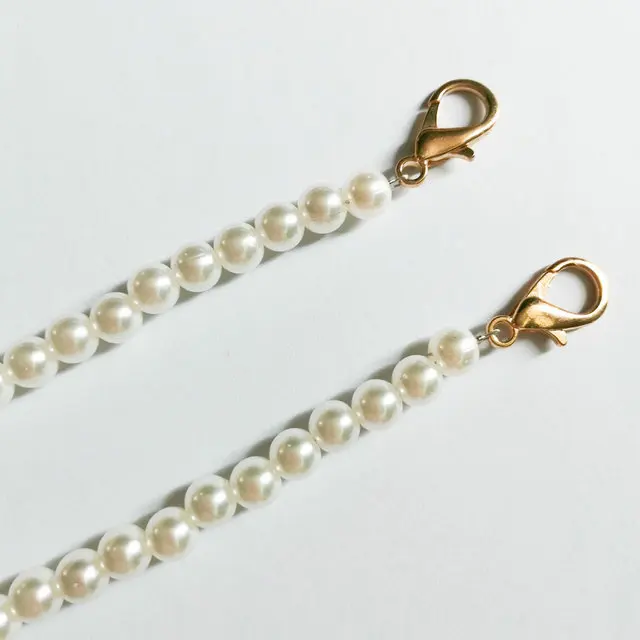 LT003 Boutique De FGG длинный \ короткий синтетический жемчуг ремень с цепочкой для вечернего сцепления сумочки - Цвет: LT003