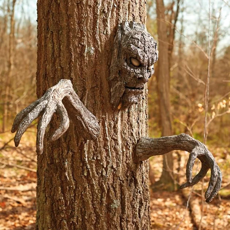 

Креативные искусственные лица, Декор, уличная причудливая лапа, дерево, обнимающие статуи, лай, призрак, лицо, особенности, украшение TT-best