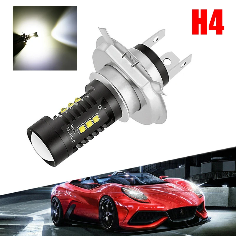 

1pc H4 9003 Headlight 60W 1800LM 6000K Pure White Car COB LED Conversion Headlight Bulb Hi/Lo Beam Super Bright Car Lights