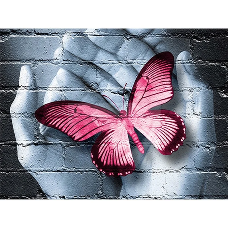

5D DIY Full Square Round Resin Diamond Painting Butterfly In Hand Cross Stitch Embroidery Mosaic Home Wall Decoration