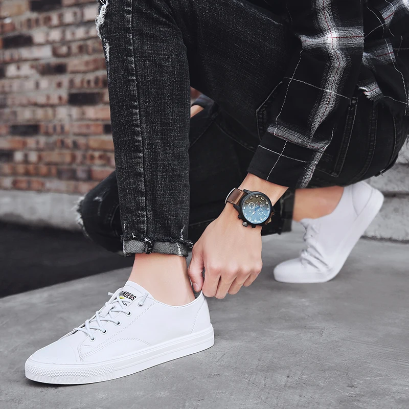 Лоферы мужские из натуральной кожи дышащие мягкие без застежки повседневная