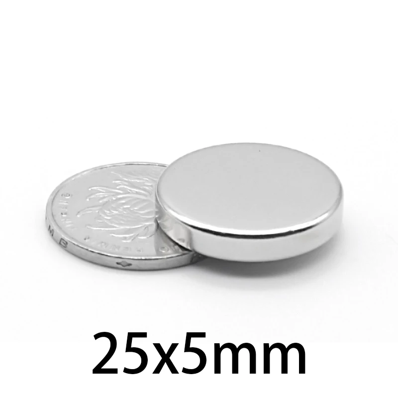 

3-50pcs Permanent Magnetic 25x5mm N35 Neodymium Disc Magnet 25*5 mm circular 25mmx5mm Bulk Steel Round Magnets