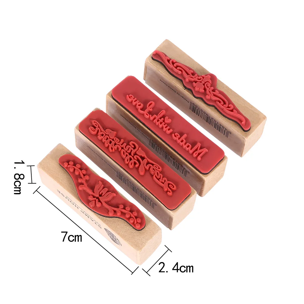 1 шт. винтажное деревянное печатное украшение в полоску детский скрапбук ручной