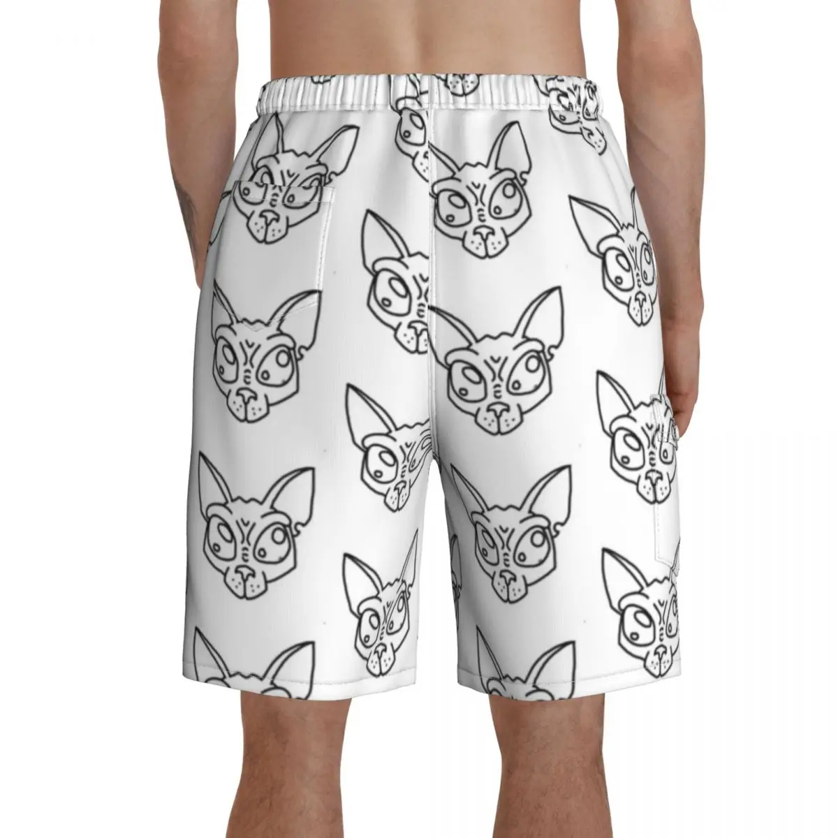 

Sphynx Cat Board Shorts Men Beach Swimming Trunks Polyester Funny Swim Trunks