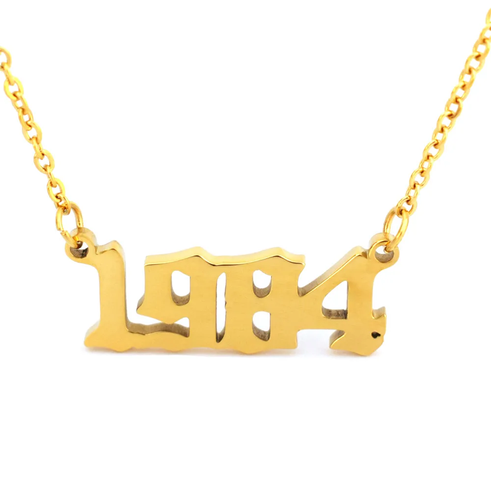Подарок на день рождения для женщин и мужчин ожерелья с английскими цифрами 1984