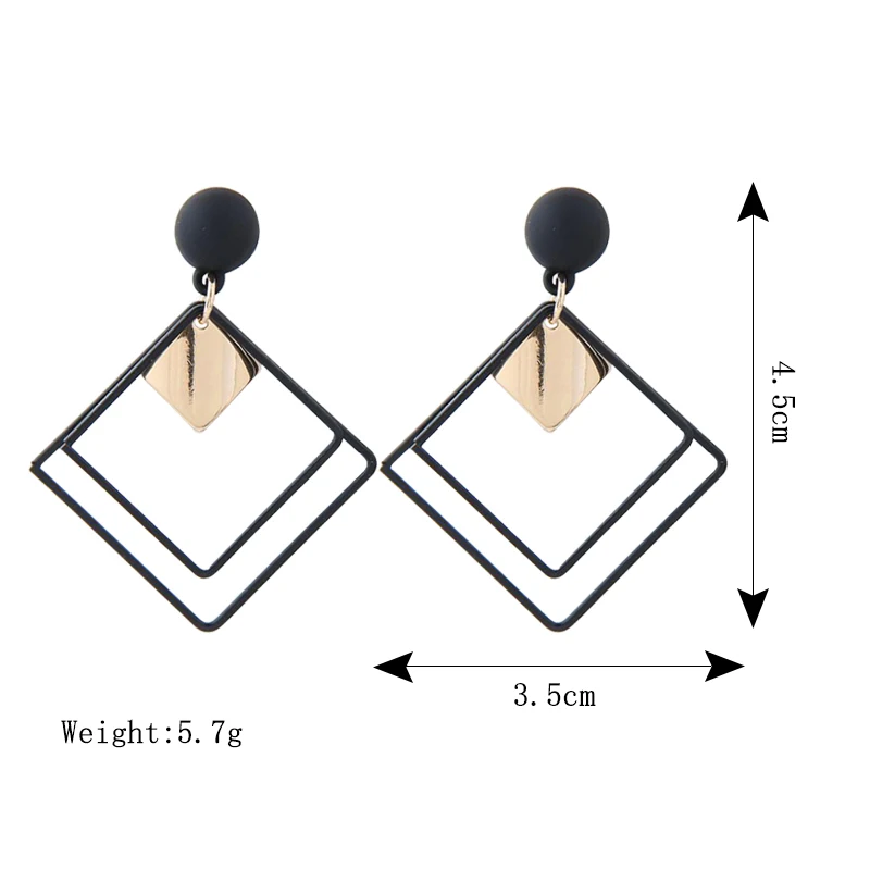 Simple long geometric Earrings Korean temperament pendant earrings Japanese and net Hongchao people earring | Украшения и