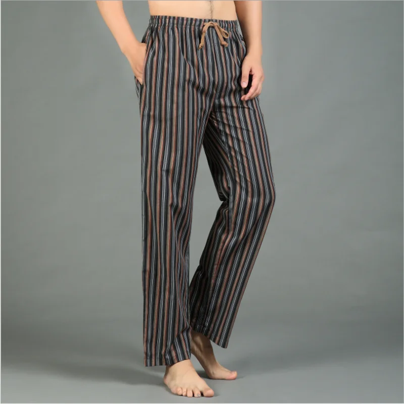 2019 весенне-летние мужские брюки из 100% хлопка для сна свободные больших размеров