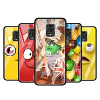 cute mm chocolate for xiaomi redmi note 10 pro max 10s 9t 9s 9 8t 8 7 pro 5g luxury tempered glass phone case cover