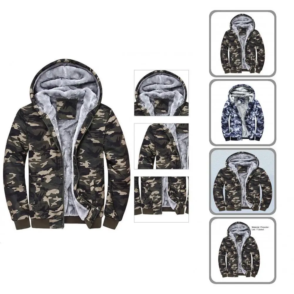 

Slim Fabulous Leisure Men Coat Hooded Winter Coat Elastic Cuff for Home