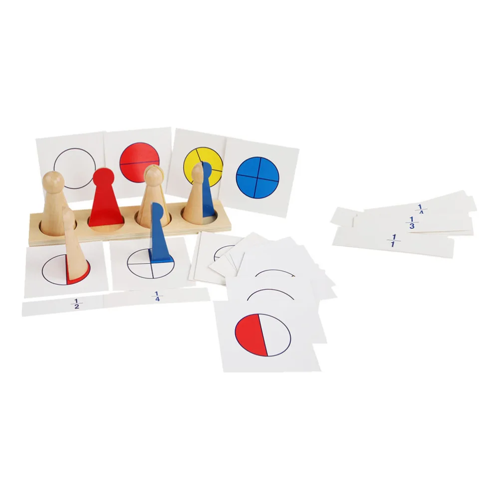 

1 Set of Wooden Fraction Toys Educational Building Blocks School Teaching Props